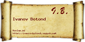 Ivanov Botond névjegykártya